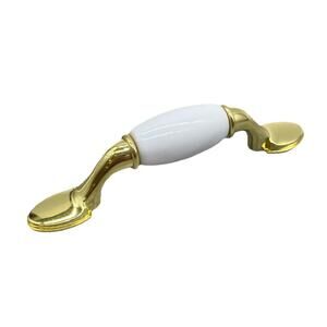 Allen Roth Drawer Pulls Cabinet White Polished Brass Finish 3” Kitchen Lot Of 4